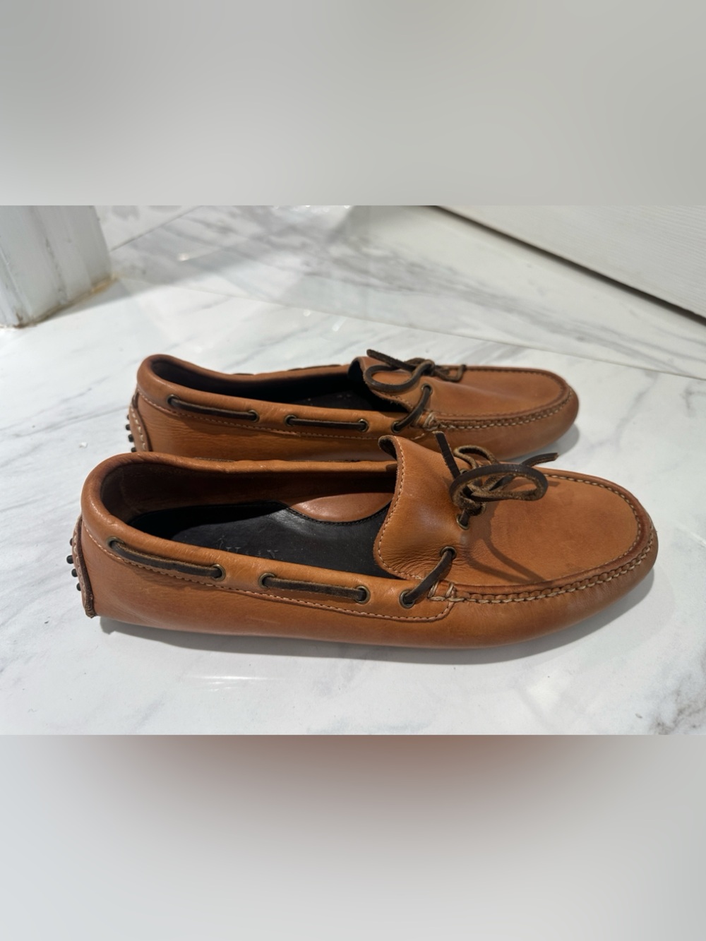 Cole Haan Brown Leather Boat Moccasins - Picture 3 of 4
